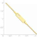 14K Polished Cut-out Butterfly 18x5mm Plate 6 inch Baby/Child ID Bracelet