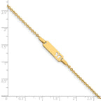 14K Polished Cut-out Butterfly 18x5mm Plate 6 inch Baby/Child ID Bracelet