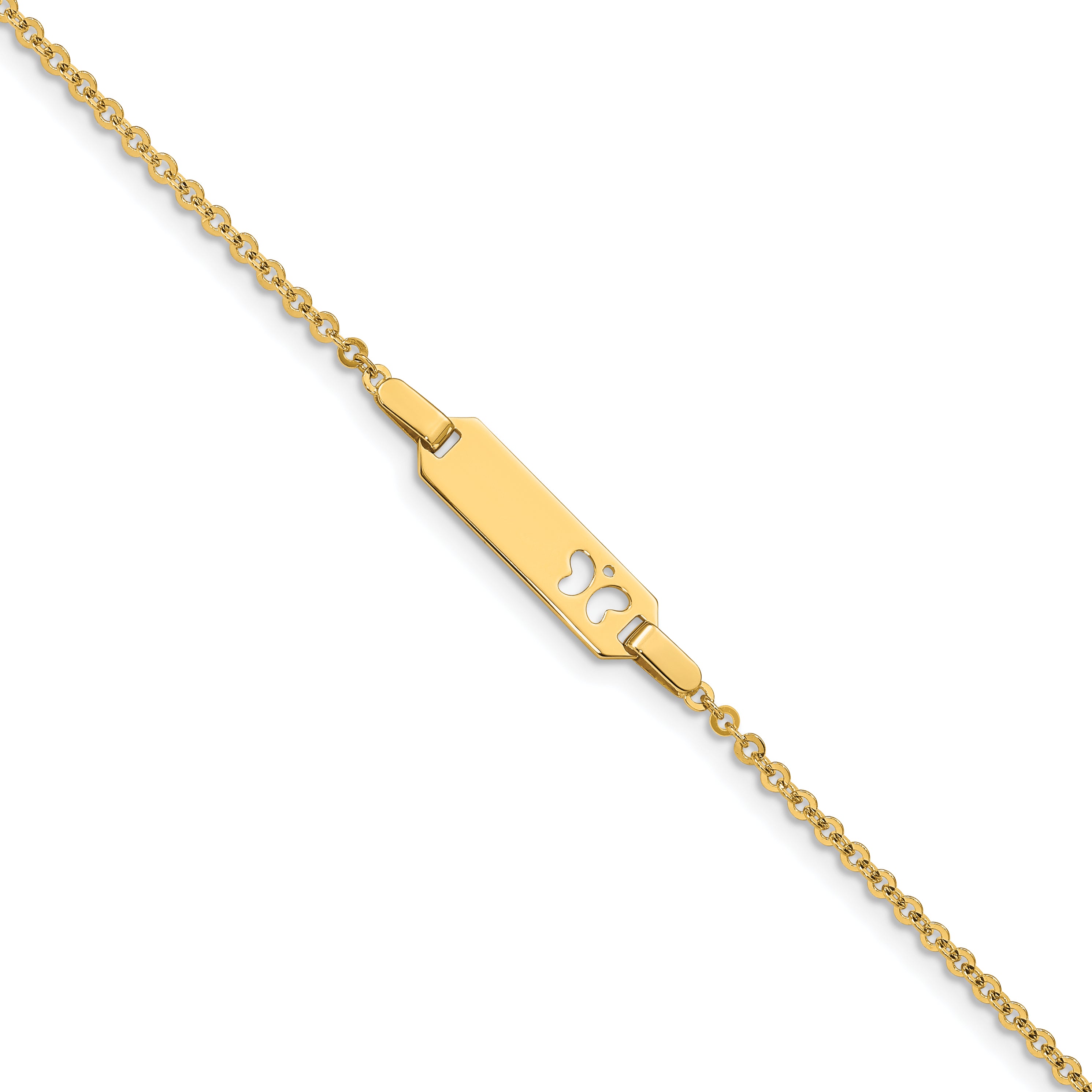 14K Polished Cut-out Butterfly 18x5mm Plate 6 inch Baby/Child ID Bracelet Main image
