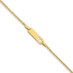 14K Polished Cut-out Butterfly 18x5mm Plate 6 inch Baby/Child ID Bracelet