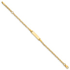 14k Polished Solid Chain/Solid Plate Fancy Link 16x5mm Plate 6 inch Baby/Child ID Bracelet