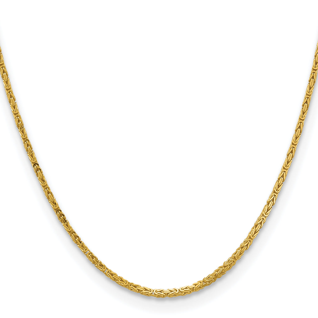 2.0mm 14K Yellow Gold Byzantine Chain - Sophia Jewelers