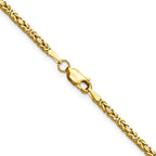 14K Yellow Gold Solid Byzantine Chain Necklace 2mm
