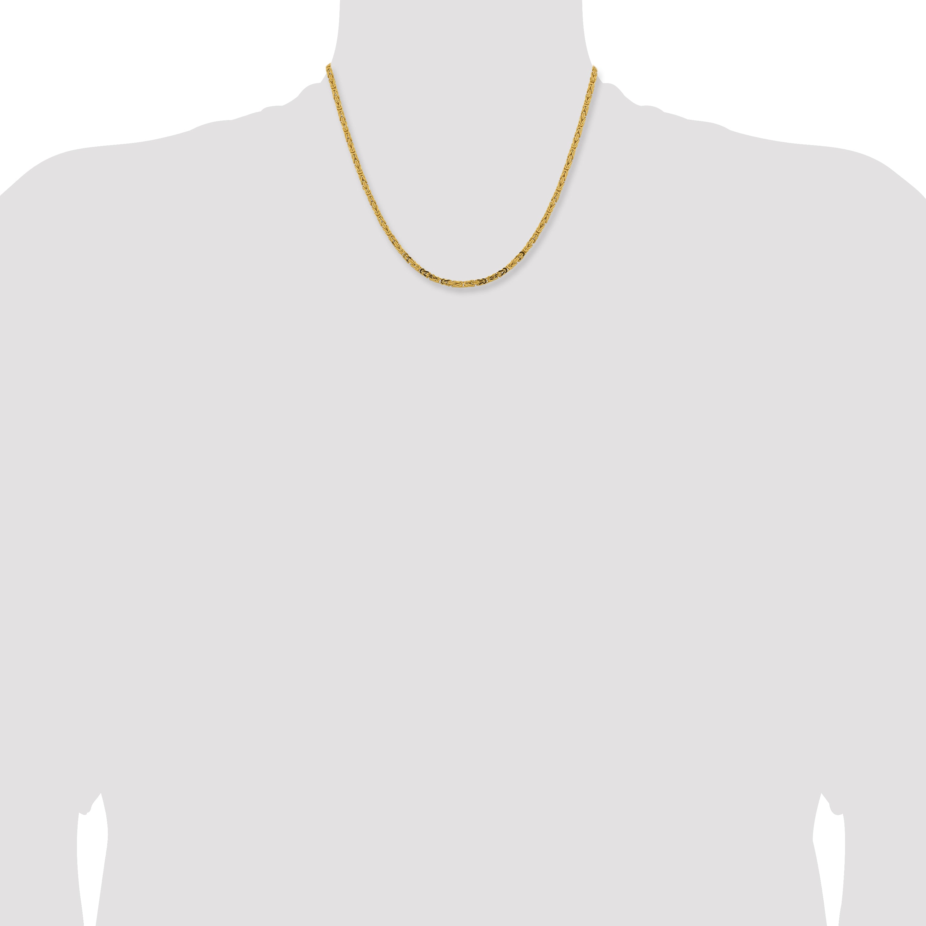 14K 18 inch 2.5mm Byzantine with Lobster Clasp Chain