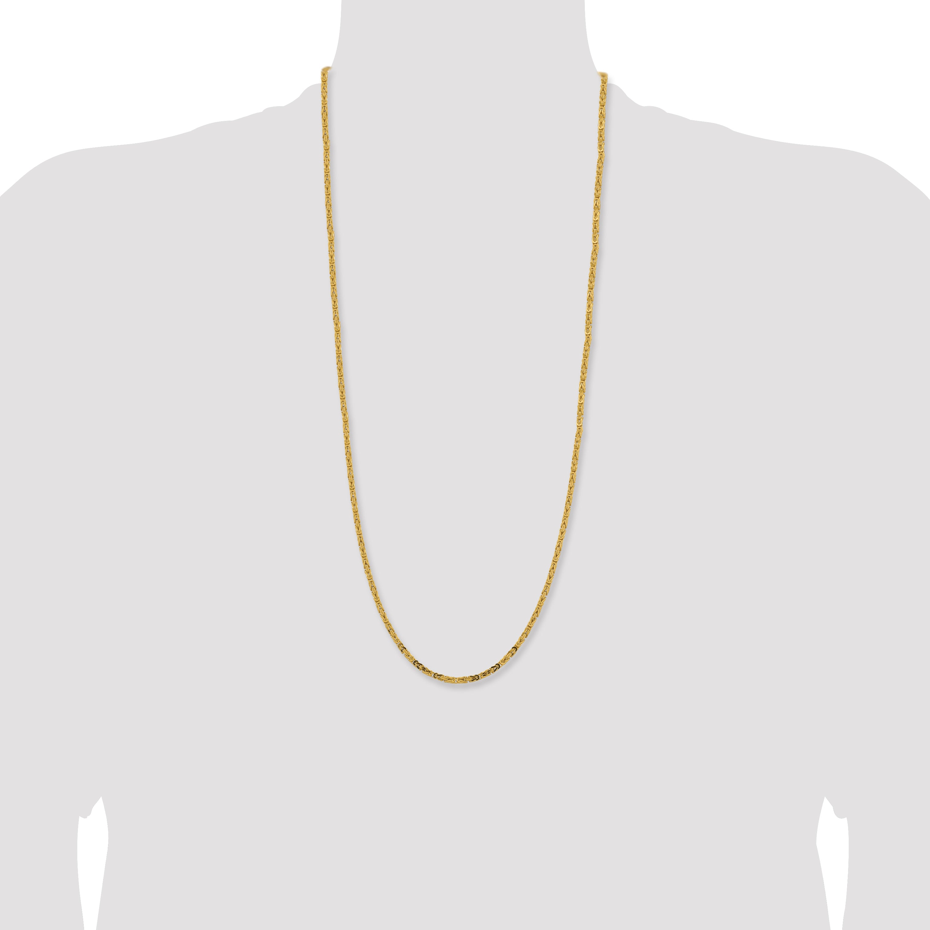 14K 30 inch 2.5mm Byzantine with Lobster Clasp Chain