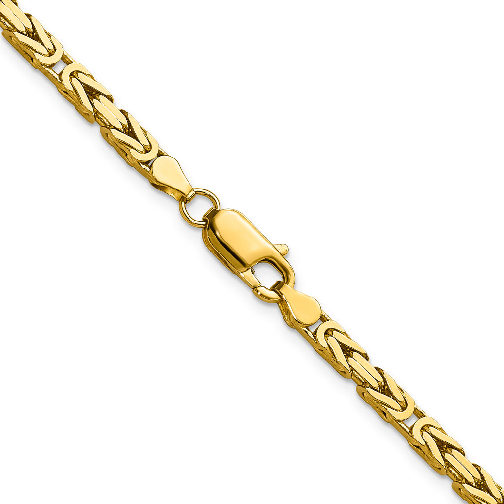 14K 30 inch 3.25mm Byzantine with Lobster Clasp Chain