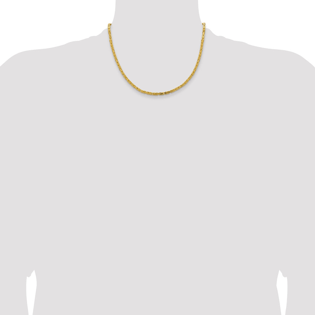 14K 18 inch 3.25mm Byzantine with Lobster Clasp Chain