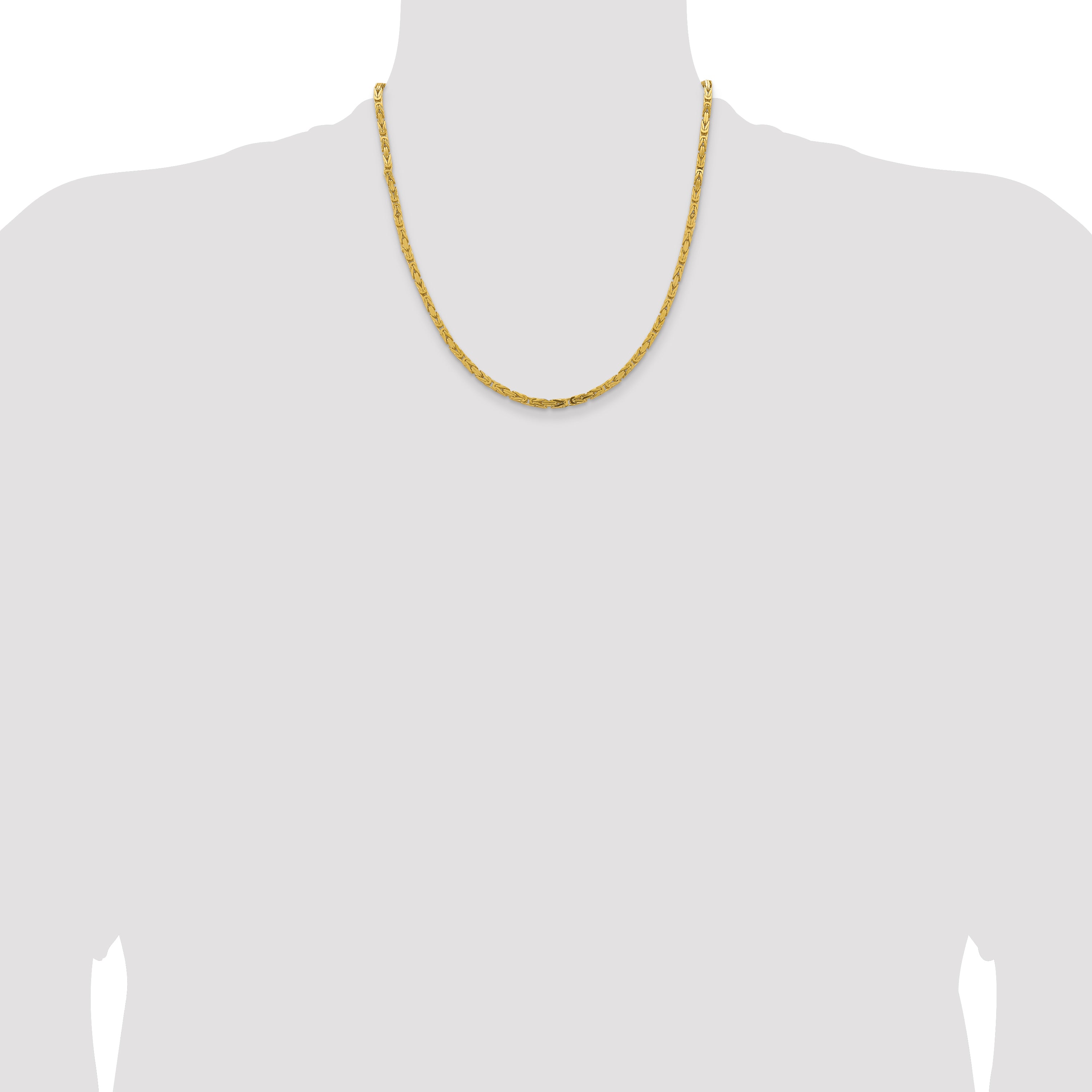 14K 20 inch 3.25mm Byzantine with Lobster Clasp Chain