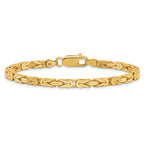 14K 8 inch 3.25mm Byzantine with Lobster Clasp Bracelet