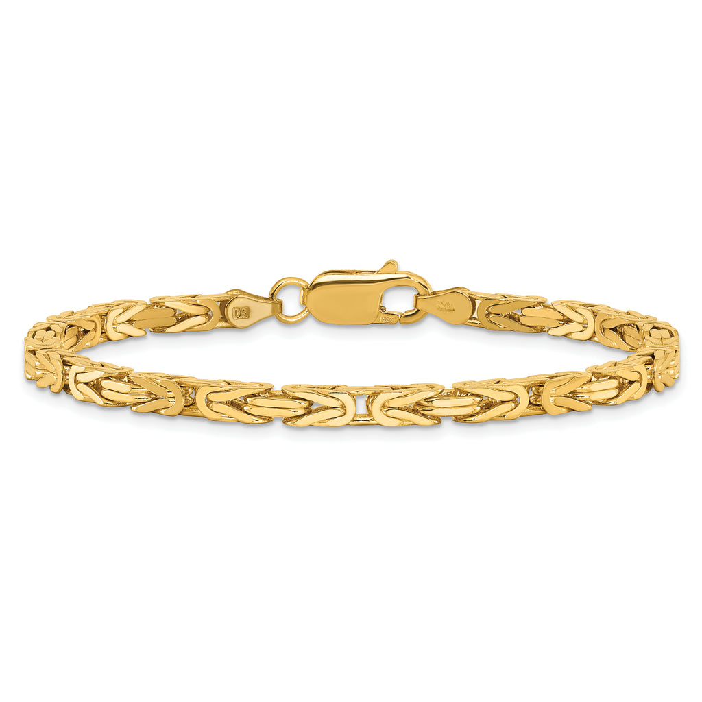 14K 8 inch 3.25mm Byzantine with Lobster Clasp Bracelet