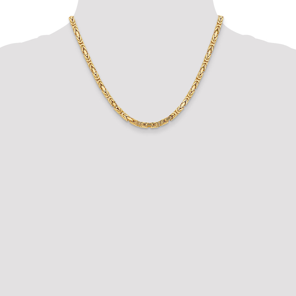 4.0mm 14K Yellow Gold Byzantine Chain - Sophia Jewelers