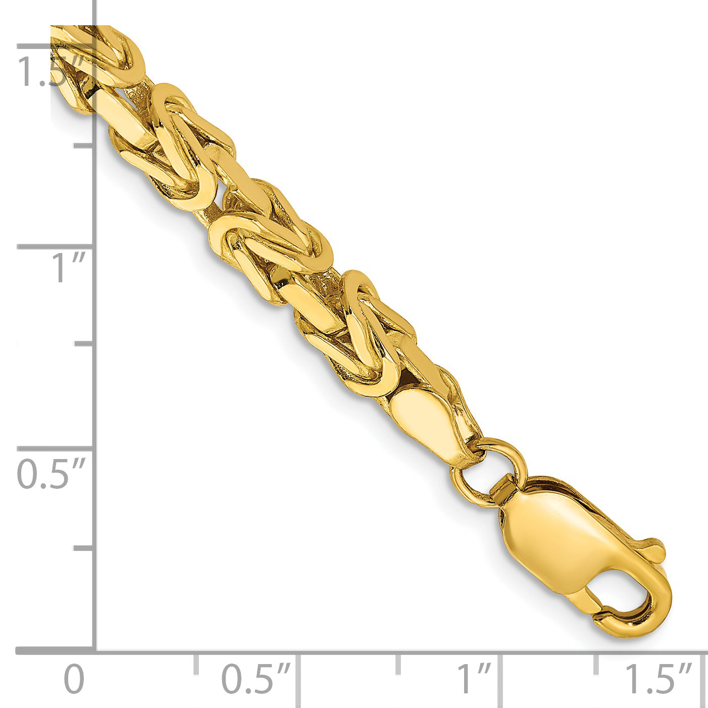 14K Yellow Gold Solid Byzantine Chain Necklace 4mm