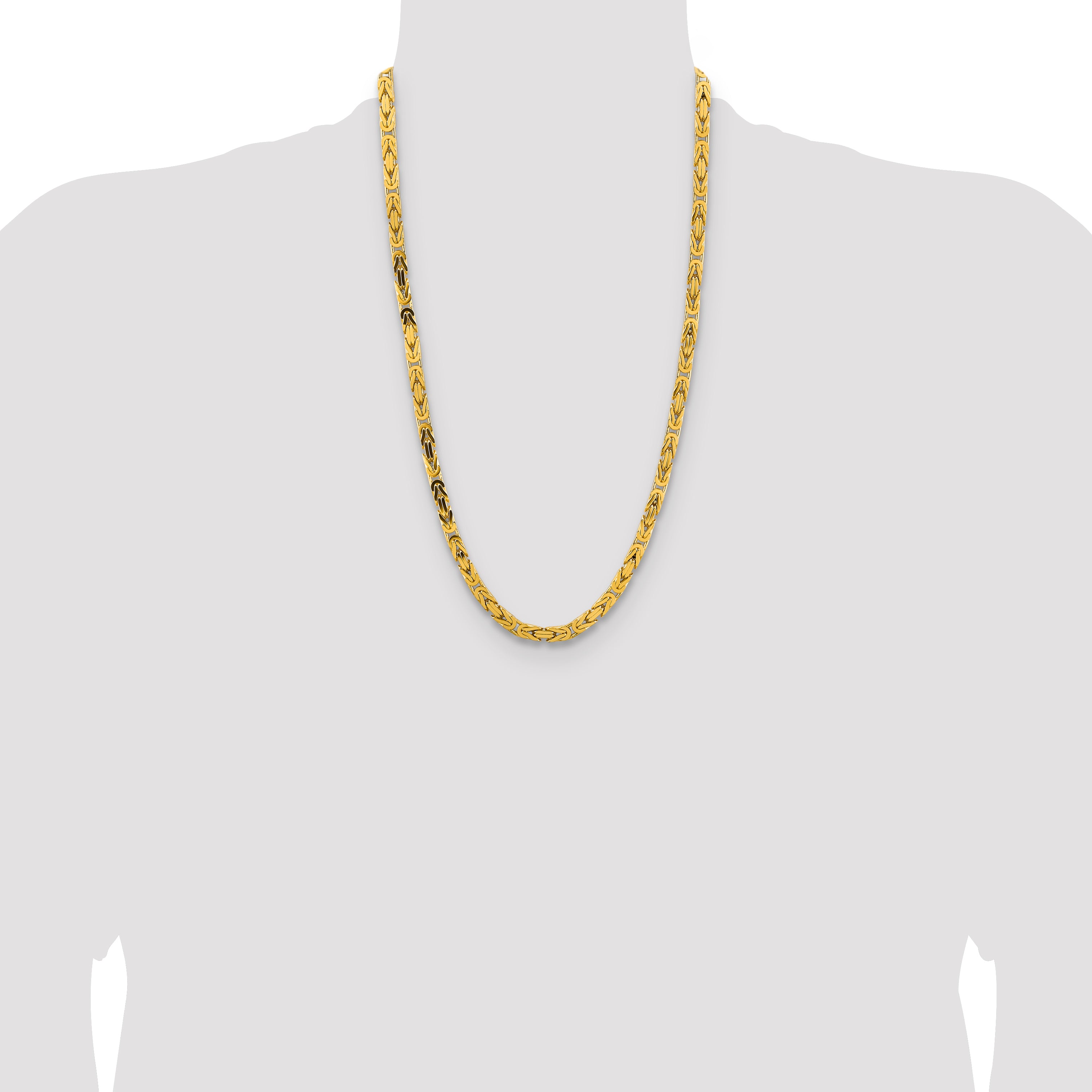14K 26 inch 5.25mm Byzantine with Lobster Clasp Chain