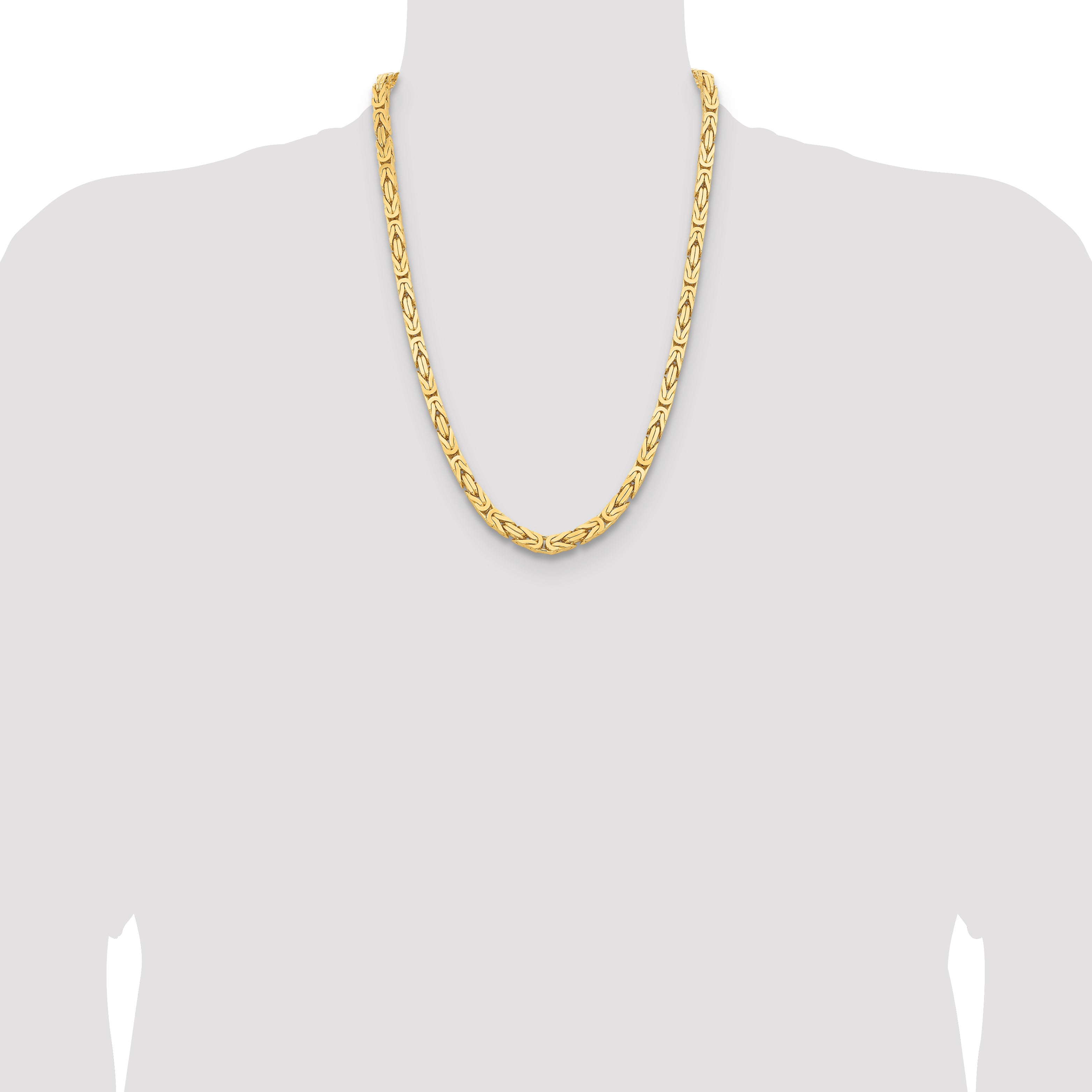 14K 24 inch 6.5mm Byzantine with Lobster Clasp Chain
