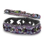 Luxury Giftware Pewter Bejeweled Crystals Pewter-tone Enameled SECRET GARDEN Floral Trunk Trinket Box with Matching 18 Inch Necklace