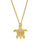 Luxury Giftware by Jere Pewter Bejeweled Crystals Gold-tone GILDA Golden Sea Turtle Trinket Box with Matching 18 Inch Necklace