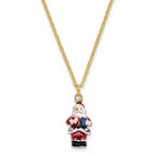 Luxury Giftware by Jere Bejeweled Crystals Gold-tone Enameled CHRISTMAS CALLER Santa Claus Trinket Box with Matching 18 Inch Necklace
