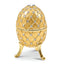 Luxury Giftware by Jere Pewter Bejeweled Crystals Gold-tone Enameled ROYAL GOLD (Plays Swan Lake) Musical Egg with Matching 18 Inch Necklace