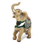 Luxury Giftware by Jere Pewter Bejeweled Crystals Gold-tone Enameled TALLIE Taj Mahal Elephant Trinket Box with Matching 18 Inch Necklace