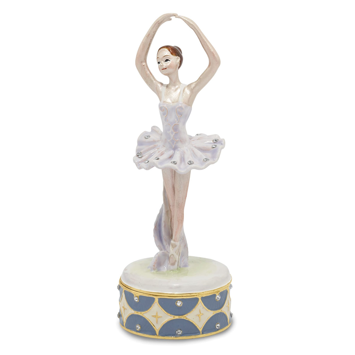 Blythe Ballerina on Point Trinket Box in Pewter with Matching Necklace - Sophia Jewelers Main image