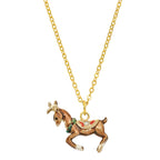 Luxury Giftware by Jere Pewter Bejeweled Crystals Gold-tone Enameled RUFUS Reindeer Trinket Box with Matching 18 Inch Necklace