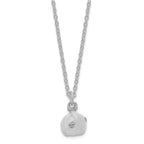 Luxury Giftware by Jere Pewter Bejeweled Crystals Silver-tone Enameled EVER AFTER Pumpkin Coach With Ring Pad Trinket Box with Matching 18 Inch Necklace