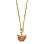 Luxury Giftware Pewter Bejeweled Crystals Gold-tone Enameled END OF THE RAINBOW Pot of Gold Trinket Box with Matching 18 Inch Necklace