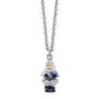 Luxury Giftware by Jere Bejeweled Crystals Siver-tone Enameled ST. NICHOLAS SINTERKLAAS White Santa Trinket Box with Matching 18 Inch Necklace