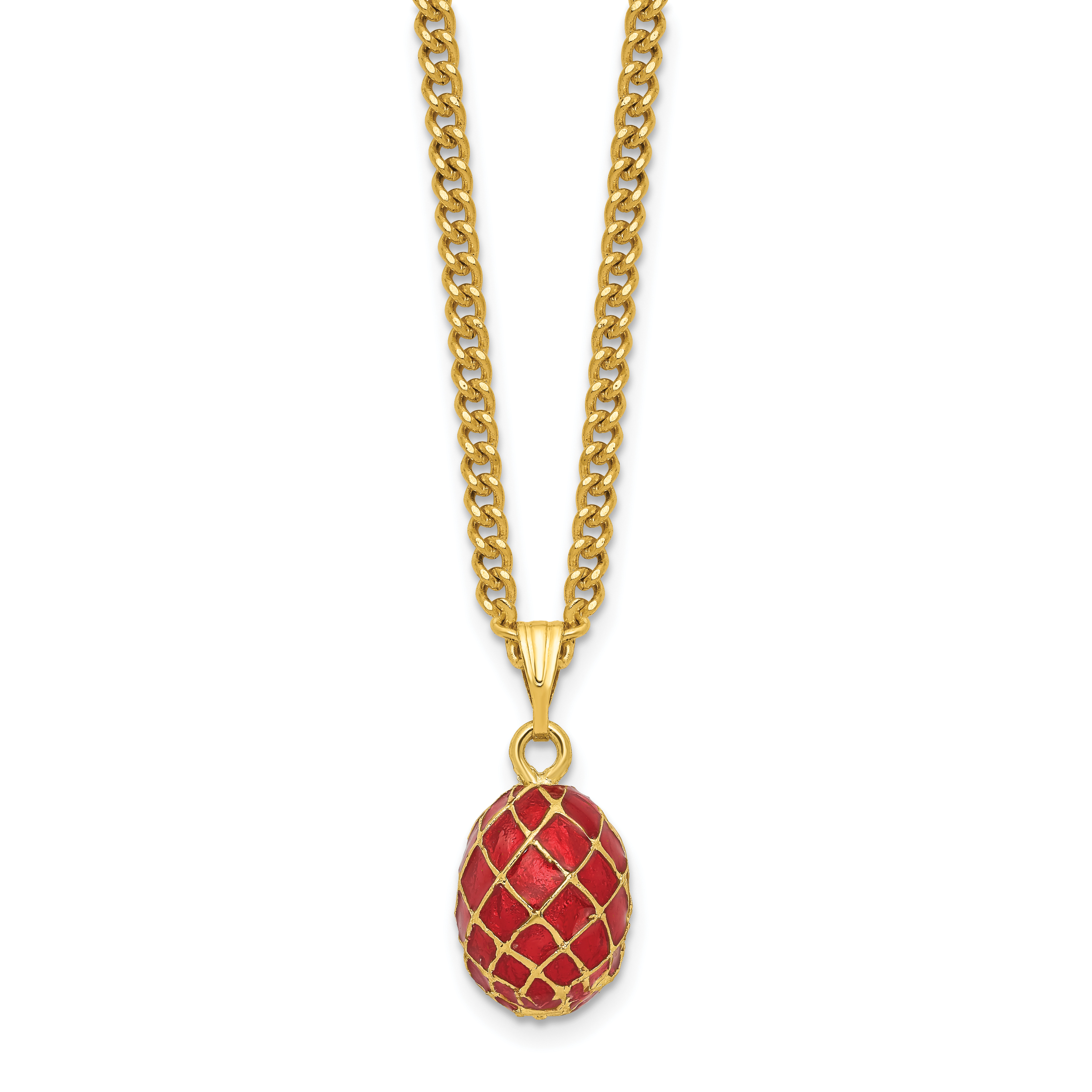 Luxury Giftware by Jere Pewter Bejeweled Crystals Gold-tone Enameled VALENTINE Ruby Red With Ring Pad Trinket Box with Matching 18 Inch Necklace