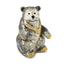 Luxury Giftware Pewter Bejeweled Crystals Gold-tone Enameled BETTY Black and Grey Bear Trinket Box with Matching 18 Inch Necklace