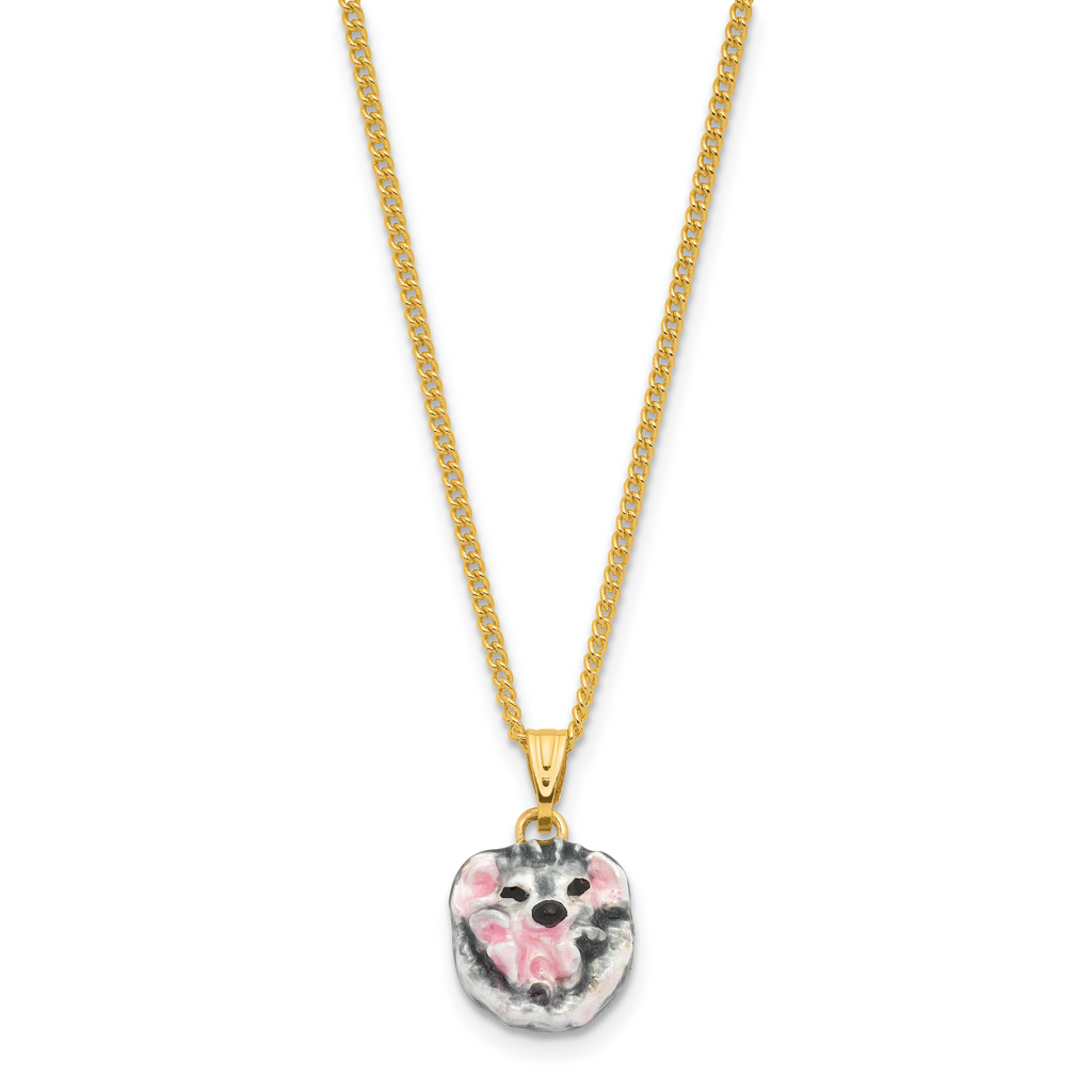 Luxury Giftware by Jere Bejeweled HILLARY Balled Up Hedgehog Trinket Box with Matching 18 inch Necklace