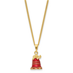 Luxury Giftware by Jere Bejeweled Crystal Enameled BELLE Festive Red and Gold-tone Bell Trinket Box with Ring Insert