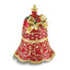 Luxury Giftware by Jere Bejeweled Crystal Enameled BELLE Festive Red and Gold-tone Bell Trinket Box with Ring Insert