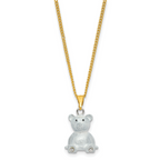 Luxury Giftware by Jere Bejeweled Crystal HARVEY Bear with Enameled Red Heart Trinket Box and Matching 18 Inch Necklace