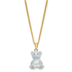 Luxury Giftware by Jere Bejeweled Crystal HARVEY Bear with Enameled Red Heart Trinket Box and Matching 18 Inch Necklace