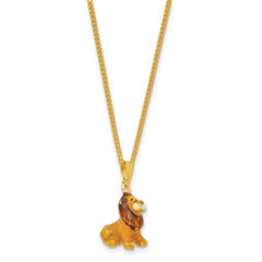 Luxury Giftware by Jere Bejeweled Crystal Gold-tone Enameled ARI Lion Trinket Box and Matching 18 Inch Necklace