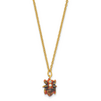 Luxury Giftware by Jere Bejeweled Enameles EMBER Red Ant Trinket Box with Matching 18 Inch Necklace
