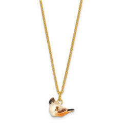 Luxury Giftware by Jere Bejeweled AVES Eastern Phoebe Flycatcher Bird Trinket Box with Matching 18 inch Necklace