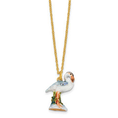 Luxury Giftware by Jere Bejeweled SHELDON Heron Trinket Box with Matching 18 inch Necklace