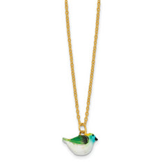 Luxury Giftware by Jere Bejeweled MELODIE Tanager Bird on Branch Trinket Box with Matching 18 inch Necklace