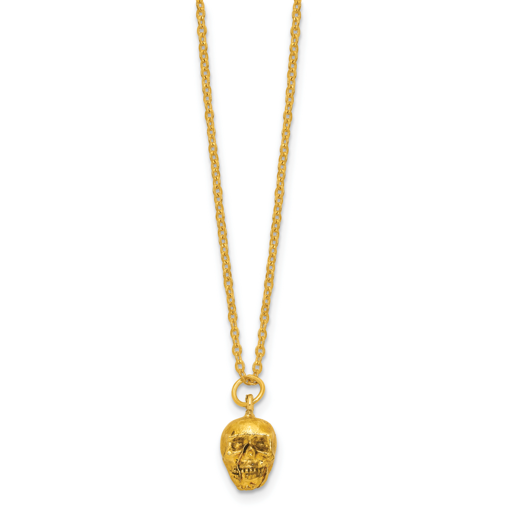 Luxury Giftware by Jere Bejeweled SHAKESPEARE Crowned Skull on Books Trinket Box with Matching 18 inch Necklace