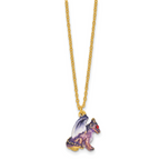 Luxury Giftware by Jere Bejeweled KAIDA Resting Purple Dragon Trinket Box with Matching 18 inch Necklace