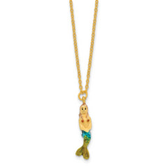 Luxury Giftware by Jere Bejeweled NERISSA Mermaid on Coral Trinket Box with Matching 18 inch Necklace