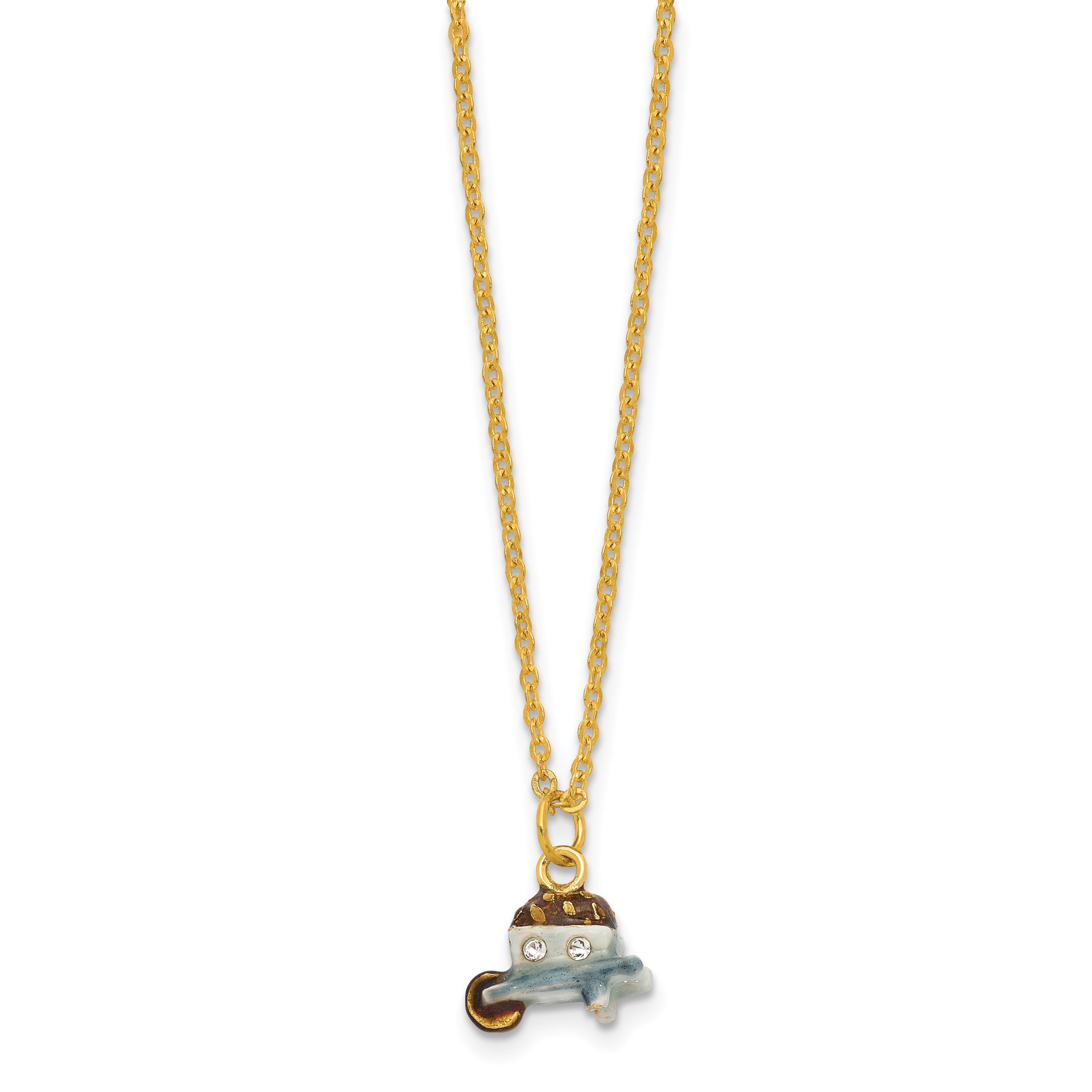 Luxury Giftware by Jere Bejeweled BLOSSOMS Flowers in Wheelbarrow Trinket Box with Matching 18 inch Necklace