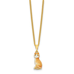 Luxury Giftware by Jere Bejeweled PLAYFUL KITTEN Christmas Cat In Stocking Trinket Box with Matching 18 inch Necklace