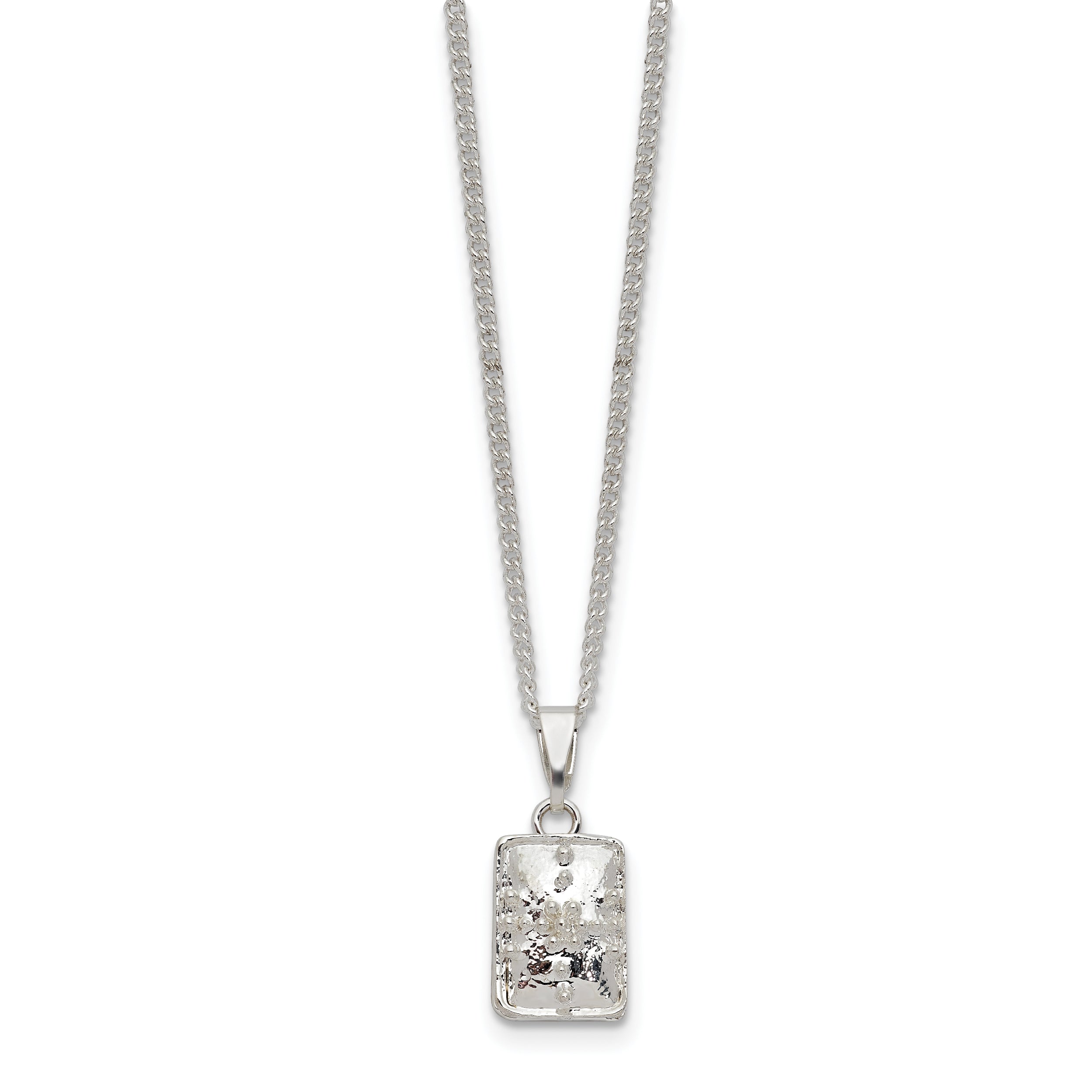 Luxury Giftware by Jere Bejeweled ALLURING Rectangle Silver-tone Heart Trinket Box with Matching 18 inch Necklace