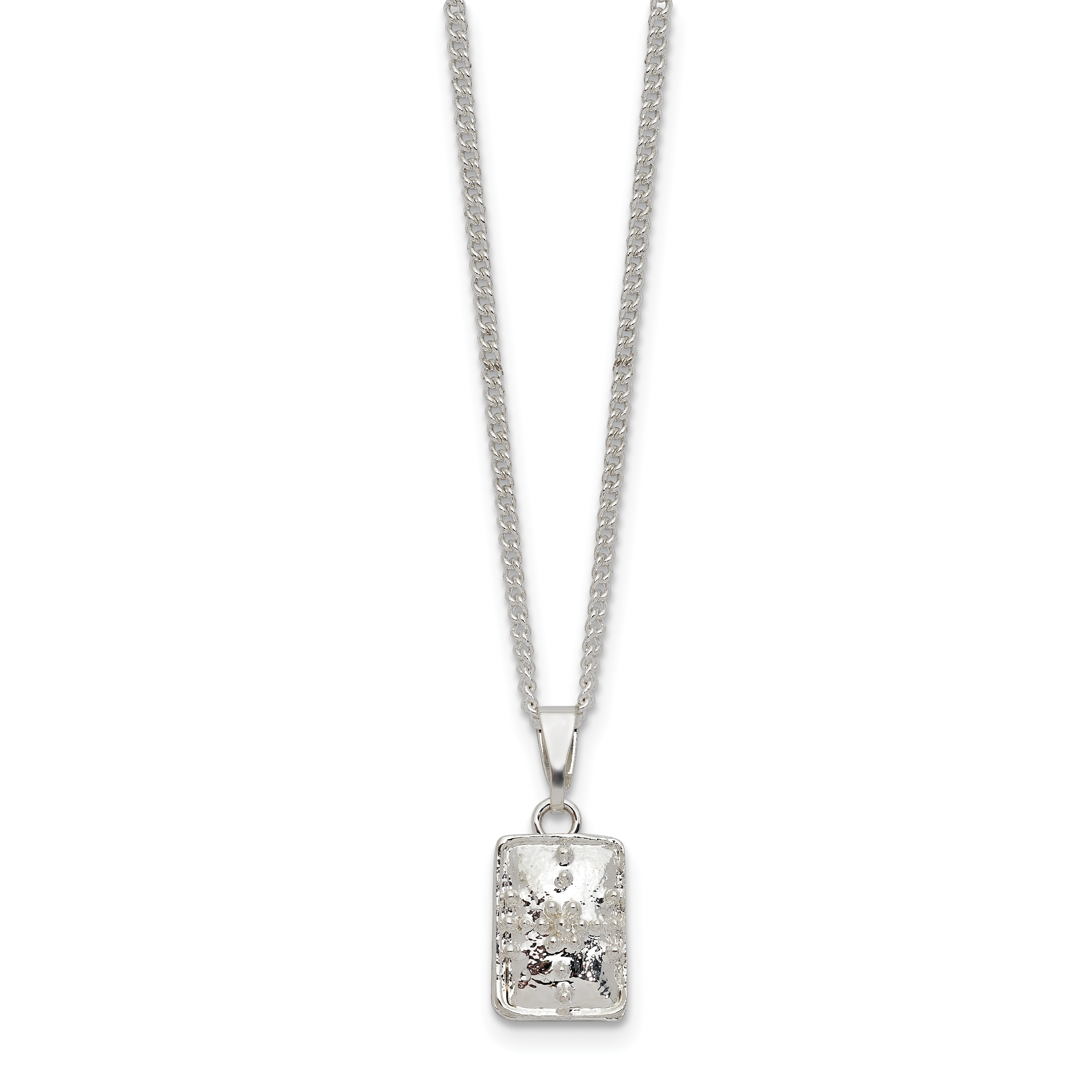 Luxury Giftware by Jere Bejeweled ALLURING Rectangle Silver-tone Heart Trinket Box with Matching 18 inch Necklace