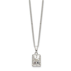 Luxury Giftware by Jere Bejeweled ALLURING Rectangle Silver-tone Heart Trinket Box with Matching 18 inch Necklace