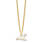 Luxury Giftware by Jere Bejeweled BERNADETTE White Laying Poodle Trinket Box with Matching 18 inch Necklace