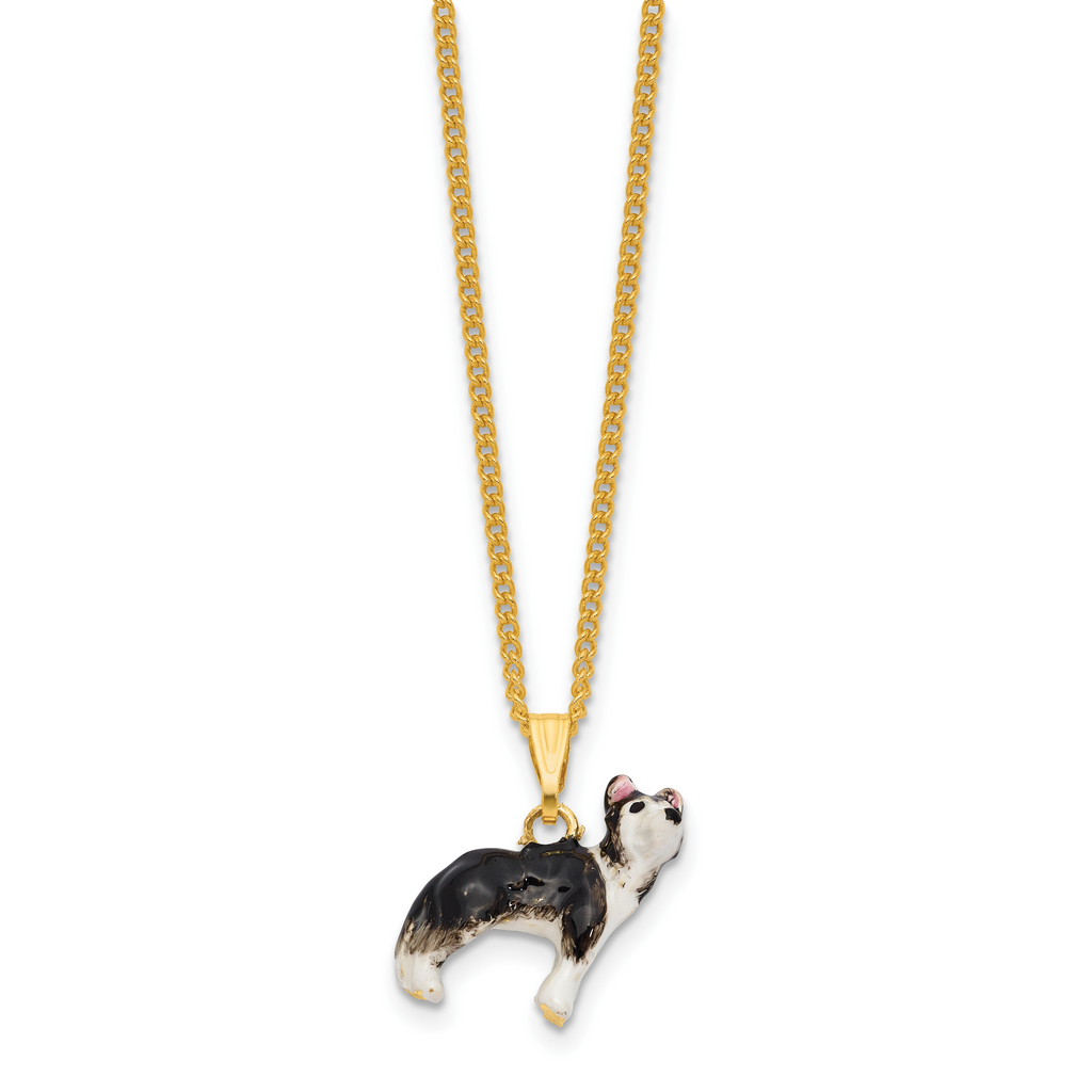 Luxury Giftware by Jere Bejeweled RANGER Rough Collie Dog Trinket Box with Matching 18 inch Necklace